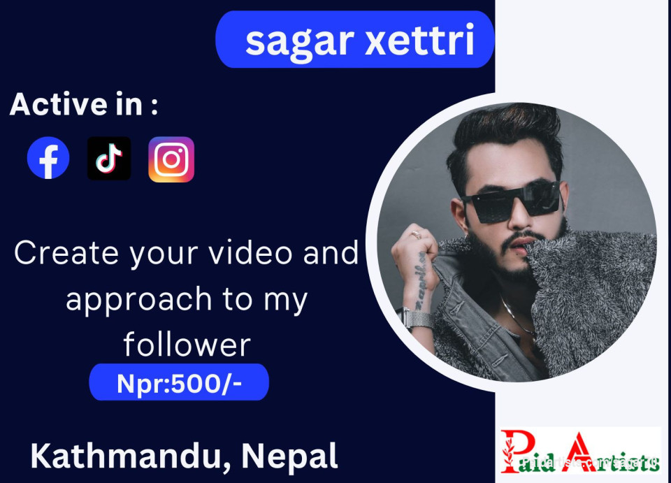 π₯ Elevate your brand with sagar xettri  ! π«
Unlock post at paidartists.com/sagar70 with headline "purchase 5,00" and message me your content. Let me create captivating videos to promote your business and enhance your brand πΉπ