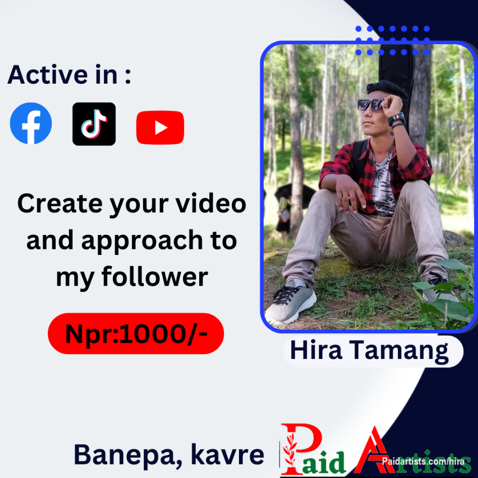 🎥 Video Creation Services by Hira Tamang! 💫

Unlock post at paidartists.com/hira with headline "Purchase 1000" and message me your content. Let's create captivating videos for your TikTok, Facebook, and YouTube profiles! 📹🌟