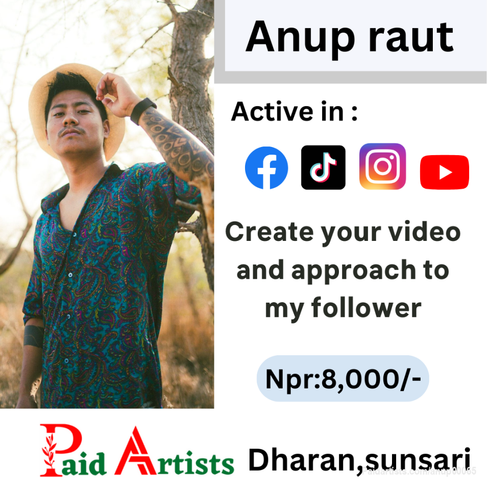 🎥 Video Creation Services by Anup raut  ! 💫

Unlock post at paidartists.com/anup00065 with headline "Purchase 8,000" and message me your content. Let's create captivating videos for your Tiktok, Facebook, Instagram and YouTube profiles! 📹🌟
